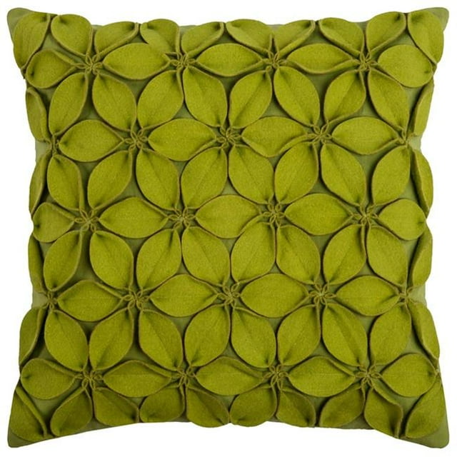 HomeRoots 403181 Lime Green Pinwheel Floral Petal Down Throw Pillow