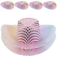 thumbnail image 2 of KAKOWELY 6 mini sombreros de discoteca, mini sombreros de vaquera occidental, sombreros de vestir para muñecas en miniatura, 2 of 5