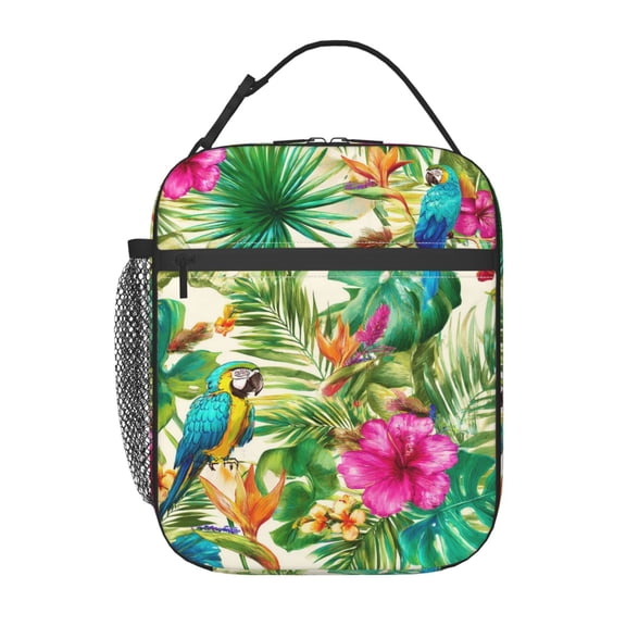 Luxurious Floral Pattern Lunch Bag for Office Women – Stylish Thermal Insulated Tote with Shoulder Strap, Lightweight for Work or Travel