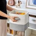 thumbnail image 6 of Storage Cube Baskets for Organizing- 3 Pack- 11 inch Square Baskets for Cube Storage, Closet Storage Bins- Woven Cube Storage Bins for Shelves- Ideal for Toy Storage |White & Grey, 6 of 14