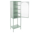 thumbnail image 6 of Mint Green Tempered Glass High Cabinet with Arched Fluted Glass Door, Adjustable Shelves & Anti-Tip Feet for Kitchen Storage & Display - Space-Saving & Durable Design, 6 of 9