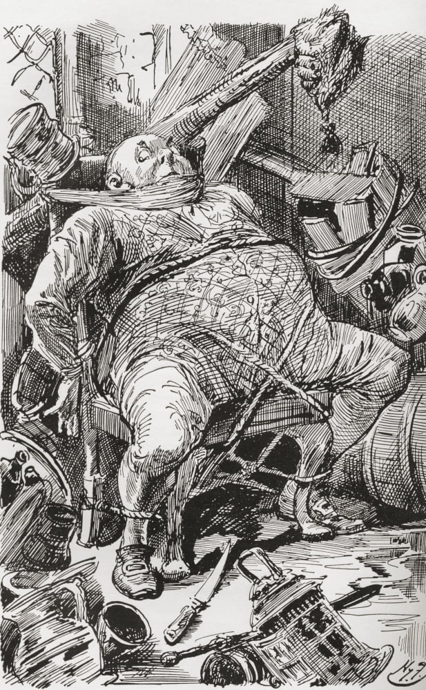After the Raid on the Maypole Bar John Willet left alone in his dismantled bar continued to sit staring about him awake as to his eyes certainly but with all his powers of reason and reflection in a s
