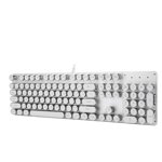 Game Keyboard, White User-friendly Design Generous Keyboard Mechanical Keyboard For Computer For Game For PC