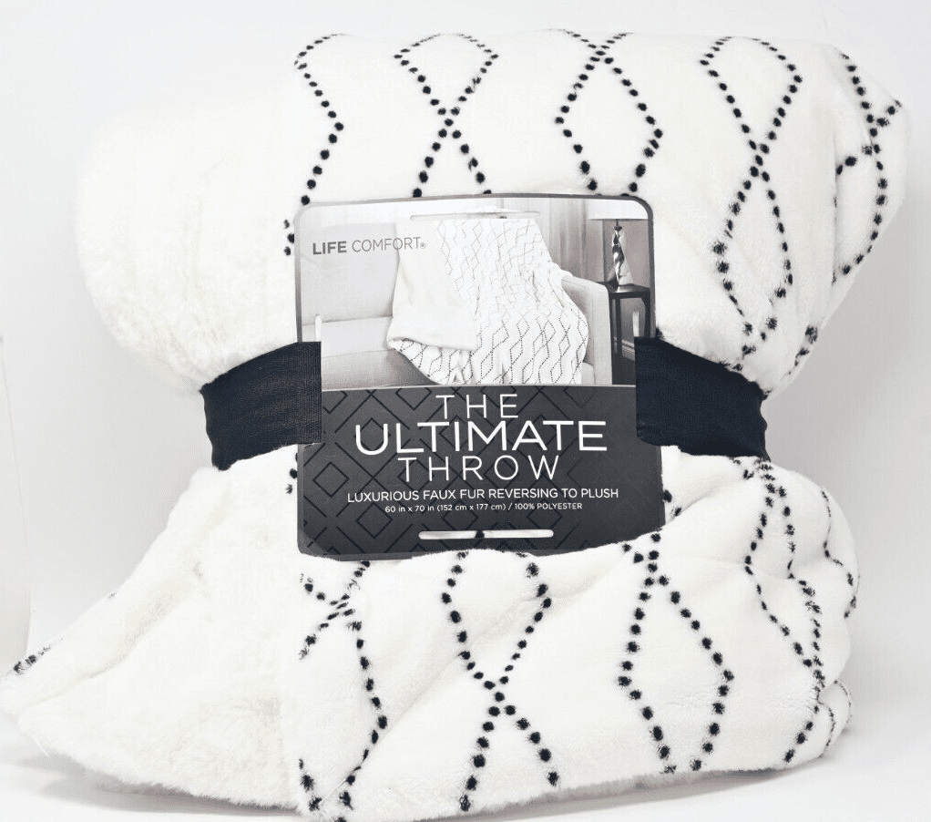 Life Comfort Ultimate Faux Fur Throw White