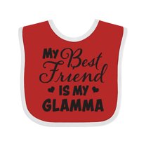 Inktastic My Best Friend is My Glamma with Hearts Boys or Girls Baby Bib