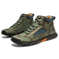 thumbnail image 4 of UOFEIY Men's Casual Leather Fashion Sneakers Ankle Chukka Boots Handmade Driving Shoes, 4 of 9