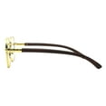 thumbnail image 4 of Luxurious Wood Buffs Clear Lens Glasses Hipster Designer Style UV400 Gold Brown, 4 of 4