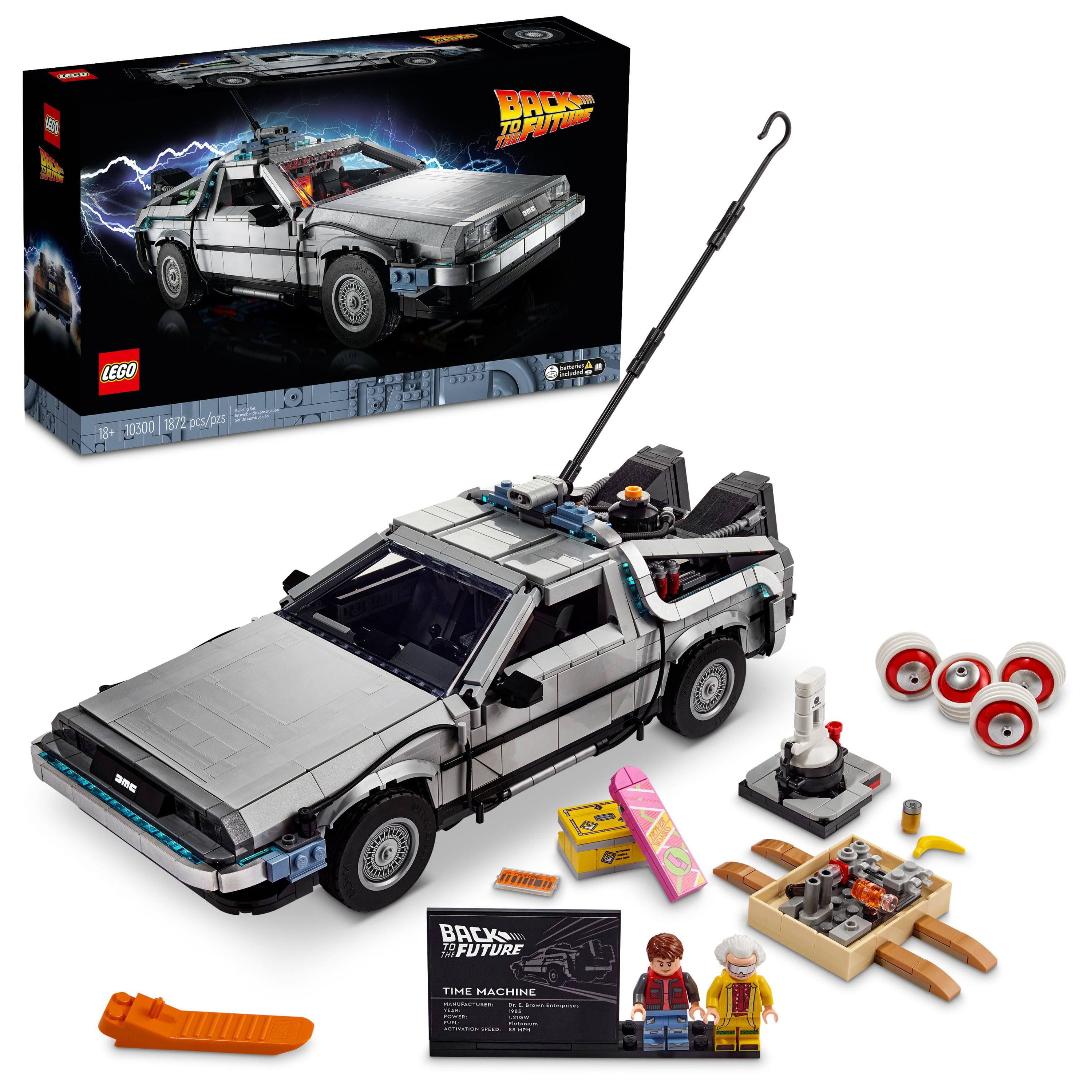 LEGO Icons Back to the Future Time Machine 10300, Model Car Building ...