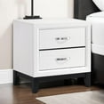 thumbnail image 6 of Ameya Nightstand- 2 Drawers w Chrome Handles- White and Black- 25 Inch, 6 of 6