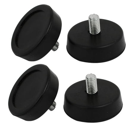43mm Dia M8 Male Thread Round Base Adjustable Leveling Foot 4pcs