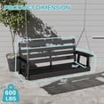 thumbnail image 6 of FODINGHILL Outdoor Hanging Porch Swing with 2 Seat, HDPE All Weather Swing Chair, Patio Swing Chair for Garden, Courtyard, 600LBS Weight Capacity, Black, 6 of 7