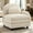 Beige White, variant on AUU 1-Seat Curved Teddy Sofa, RSF Model with Pillow, Teddy Fabric Upholstered Couch for Living Room