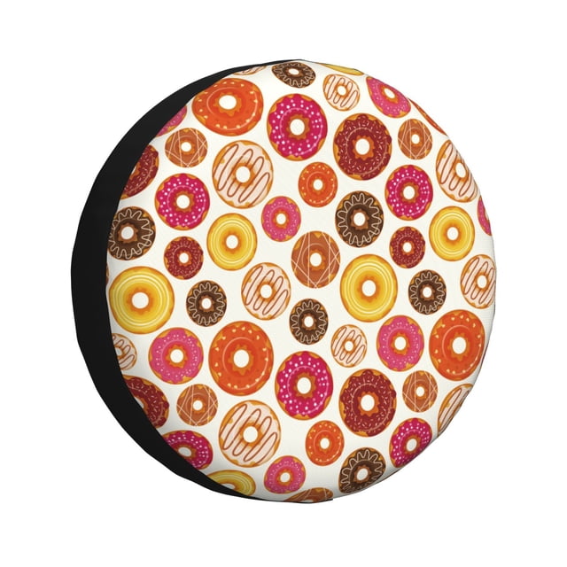 Fotbe Donut Funda de Llanta de Repuesto con Estampado, Engrosada, Ajuste Universal para Jeep, Remolque, RV, SUV, Camión-17 inch