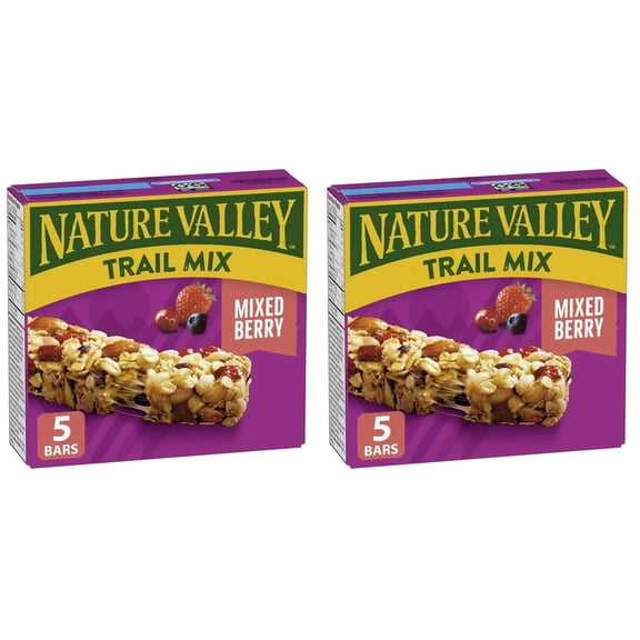 Nature Valley Trail Mix Mixed Berry Chewy Granola Bars, 5 bars x 35g, 175g (2 Pack)
