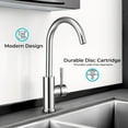 thumbnail image 3 of Dura Faucet 14.5” Streamline Gooseneck Water Faucet Single Lever RV Kitchen Sink Faucet, Chrome, 3 of 9