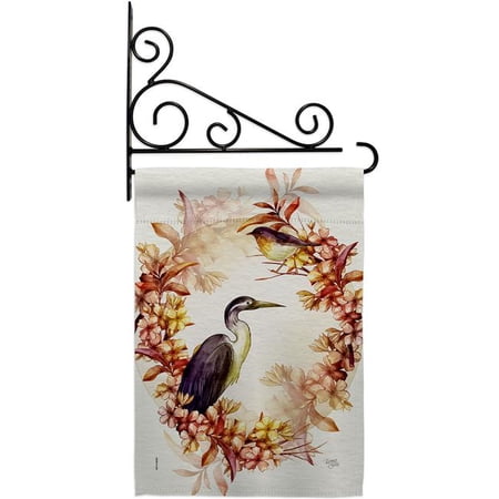 Breeze Decor GS120266-P3-03 Birds Wreath Animals Bird 13 x 18.5. in. Double-Sided Decorative Horizontal House Garden Flag Set for Decoration Banner Yard Gift
