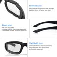 thumbnail image 3 of Goodwill 3 Pairs Motorcycle Riding Glasses Padded Goggles UV Protection Dustproof Windproof Motorcycle Sunglasses, for Outdoor Sports Activities(Clears lens), 3 of 6