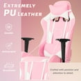 thumbnail image 4 of CL.HPAHKL Recliner Game Chair, PU Leather Racing Gaming Desk Chair Height Adjustable Swivel Desk Chair with Footrest Comfortable Computer Chair with Headrest Lumbar Support, Pink, 4 of 8