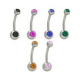 thumbnail image 1 of Double Jeweled Belly Rings Surgical Steel, 1 of 6