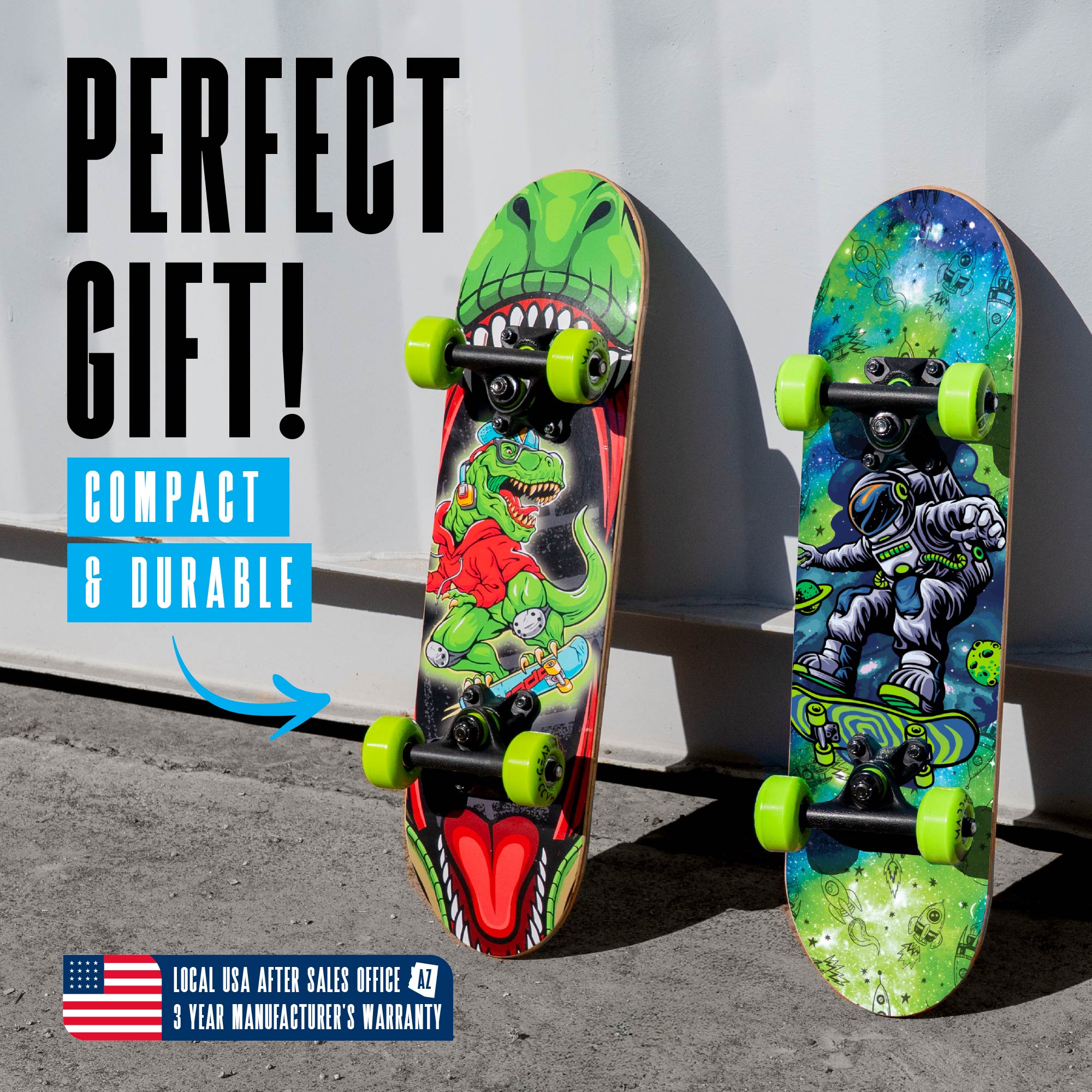 Mini Cruiser Skateboard for Kids and Teens – Lightweight 22" Maple Deck – Smooth 50mm Wheels – Locker Board for School, Travel, and Campus – Madd Gear Skateboard