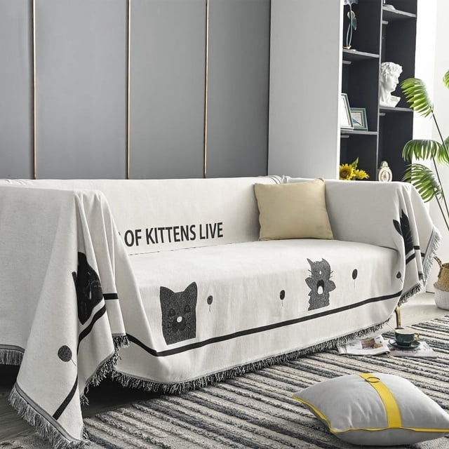 Jinsinto Patterned bedspread, extra large 180 x 130 cm, cotton, armchair and bed, sofa cover