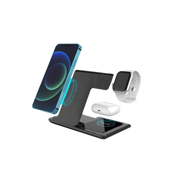 Wireless Charger, 3 in 1 Wireless Charging Station, 20W Fast Charging Stand, Magnetic Charging for iPhone, Apple Watch, AirPods with Adapter