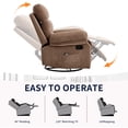 thumbnail image 5 of Bonzy Home 2 Pack Manual Recliner Chairs with Massage & Heat, Soft Fabric Double Reclining Single Sofa Set with Overstuffed Armrest & Backrest, Light Brown, 5 of 6