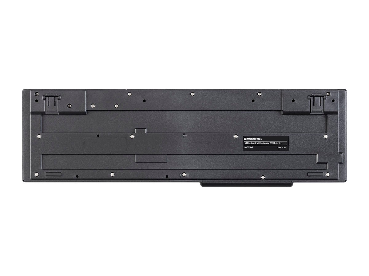 Monoprice USB Keyboard - Black, Spill Resistant Membrane, Comfortable, Standard Layout - Workstream Collection
