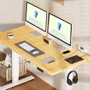 Flexispot 55x28 Erogonomic Home Office Height Adjustable Standing Desk Bamboo Desktop White Frame Computer Desk