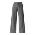 thumbnail image 4 of Dxzfnsa Women's Wide Leg Sweatpants Casual Solid Color Straight Leg Sweat Pants Womens Soft Drawstring Elastic Pants with Pockets, 4 of 6
