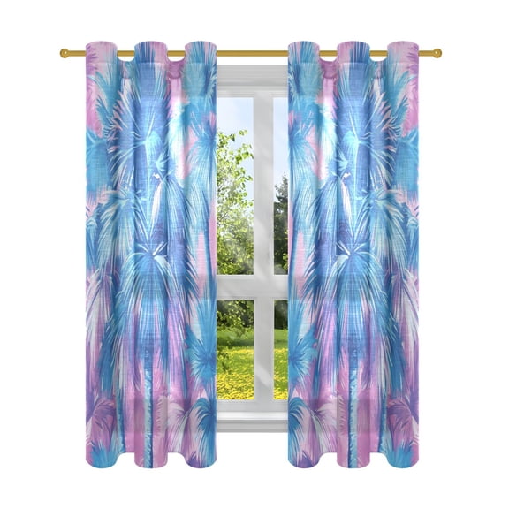 BZSMCE Window Curtain Panels Fashion Tropical Breeze Printed 63x42in/63x52in
