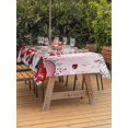 thumbnail image 2 of Outdoor Tablecloth with Umbrella Hole and Zipper, Valentine's Gnomes Rectangle Table Cloth 60x84 Inch Waterproof Tablecloth, Weeping Eucalyptus Pink Red Love Heart Picnic Table Cover for Patio, 2 of 7