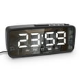thumbnail image 2 of Operated 5.1'' Digital Alarm Clock Radio, Mirror Alarm Clock, 3 Levels Dimmer,  Radio with Sleep Timer, Adjustable Volume, Dark Mode, Alarm with Snooze, 12/24H Alarm Clocks for, 2 of 7