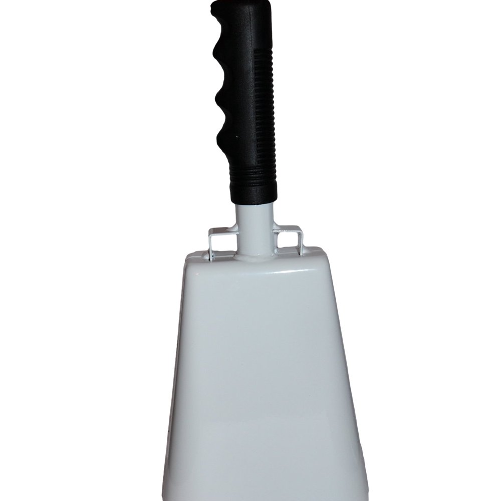 11 Inch COWBELL With Handle White with Black Handle