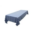 thumbnail image 3 of LA Linen Polyester Gingham Checkered 60 by 120-Inch Rectangular Tablecloth, Royal Blue and White, 3 of 3