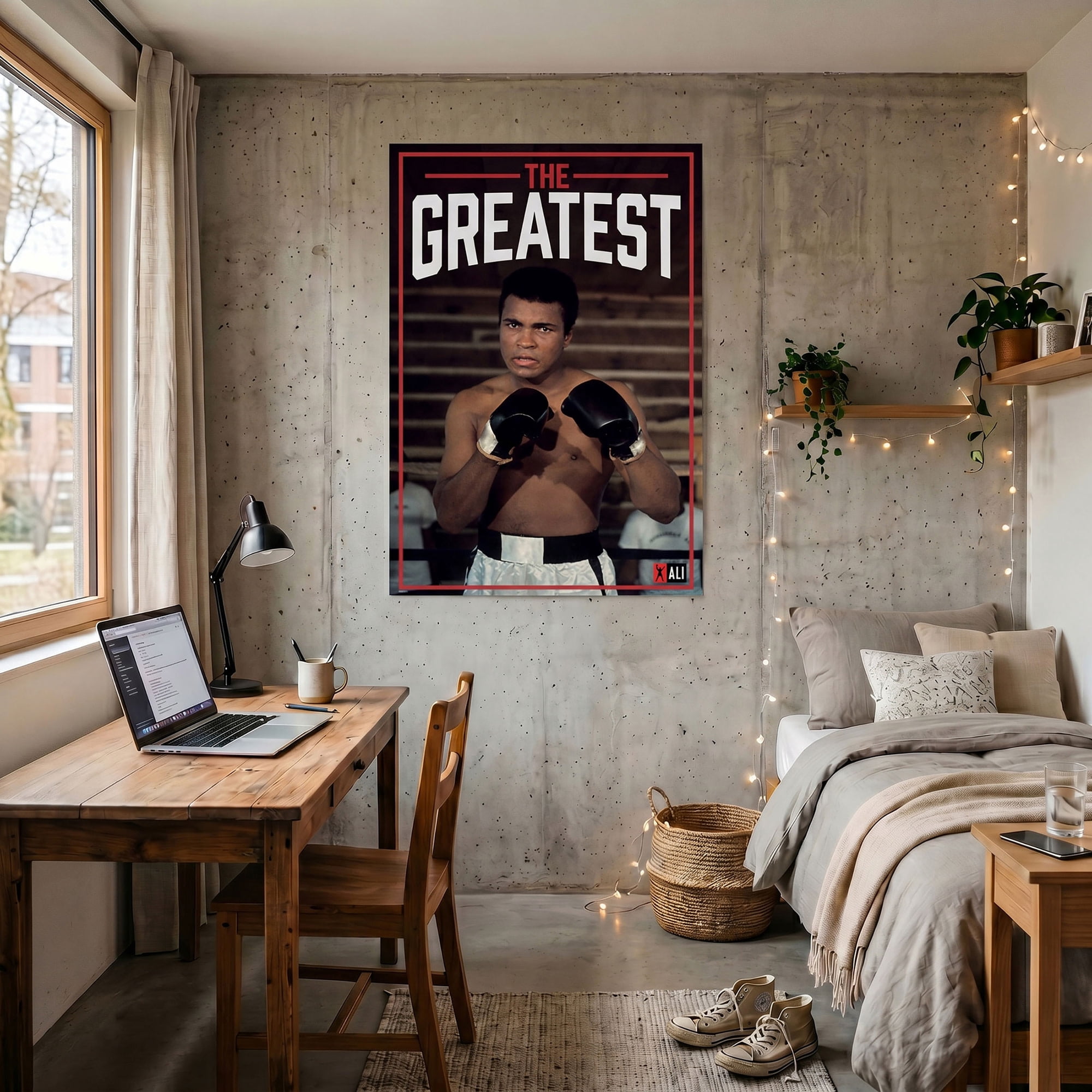 Pyramid : Muhammad Ali: The Greatest Training - 24x36 Poster Print - Iconic Photo, Boxer Artwork, Licensed Wall Decor, Premium Fan Collectible