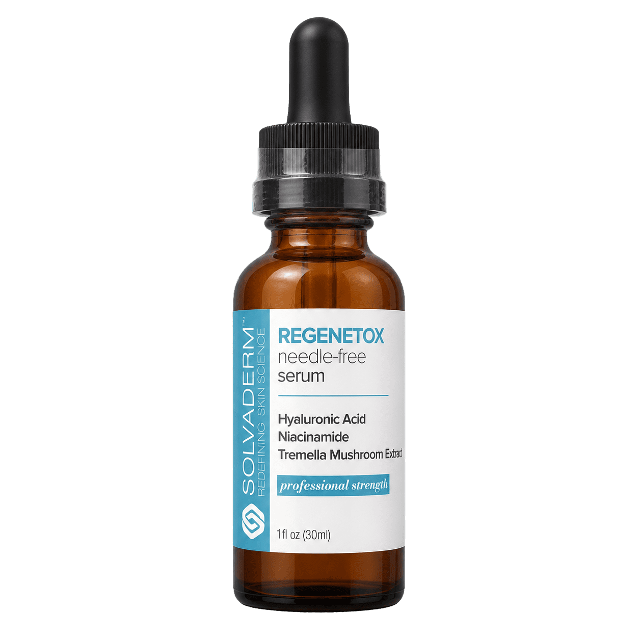 Solvaderm Regenetox Needle-Free Serum with Hyaluronic Acid, Niacinamide, Tremella Mushroom Extract, 1 fl oz (30 mL)