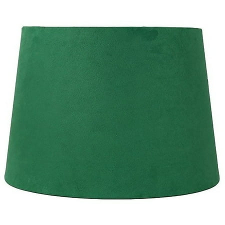 Suede Hardback Lamp Shade, 12" Top, 14" Bottom, 10" Slant Kelly Green