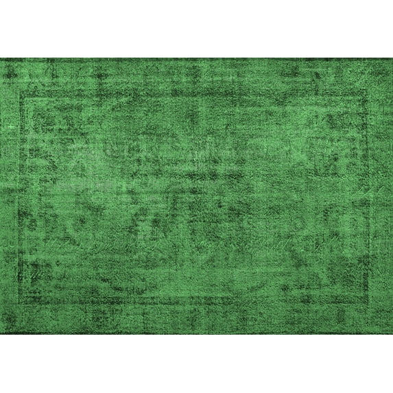 Ahgly Company Indoor Rectangle Persian Emerald Green Traditional Area Rugs, 8' x 12'