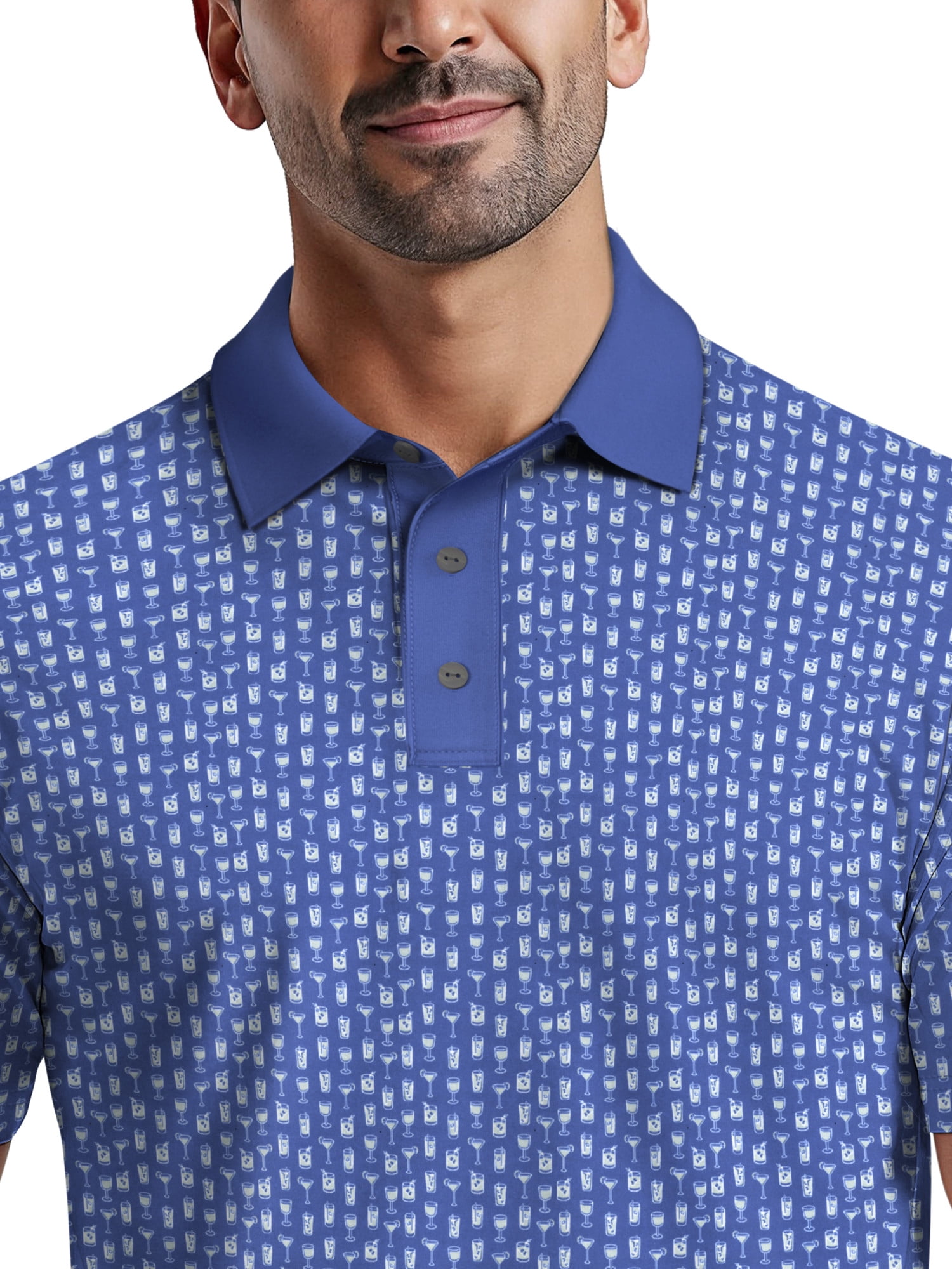 Ben Hogan Men's & Big Men's Performance Drink Printed Short Sleeve Polo Shirt, up to 5XL