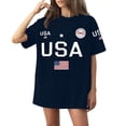 thumbnail image 2 of American Flag Sunflower Shirts Women 4th of July Graphic Tees Patriotic T-Shirts USA Flag Star Stripe Tops, 2 of 5