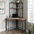 thumbnail image 1 of Escritorio Esquinero Sauder Base Metal 167cm x 120 cm con 3 Niveles Home Office Color Café, 1 of 6