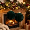 thumbnail image 6 of 6 Inch Velvet Christmas Balls, Velvet Xmas Tree Ornaments Balls Decorations Hanging Flocked Ornaments for Christmas Tree Home Garland Holiday Party Decor (Green, 1Pc), 6 of 6