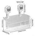 thumbnail image 2 of Lunxisen 2 Pcs Bathroom Suction Storage Box Strong Suction Cup Shower Caddy Hanging Shelf Heavy Duty Organizer for Shower Bathroom Organization, 2 of 8