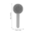 thumbnail image 5 of BIMZUC Slicker Comb Self Cleaning Deshedding Tool Removes Mats Tangles Loose Fur Grey. Ergonomic handle and gentle bristles ensure comfortable massage for indoor cats dogs (7.6 inches/19.3 cm), 5 of 8