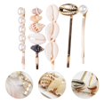 thumbnail image 2 of 5 Pcs Douce Coquille Forme Épingle à Cheveux Perle Bobby Pin Style Océan Barrettes, 2 of 8