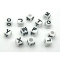 thumbnail image 7 of U8MO 500 White with Black Acrylic Alphabet Letter "A-Z" Acrylic Cube Pony Beads 6X6mm-V, 7 of 7