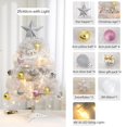 thumbnail image 5 of 24Inch Mini Pink Christmas Tree with Lights, Tabletop Small Christmas Tree with Star Topper and Ribbon Ornaments for Holiday, Home, Office, Party Decoration, 5 of 5