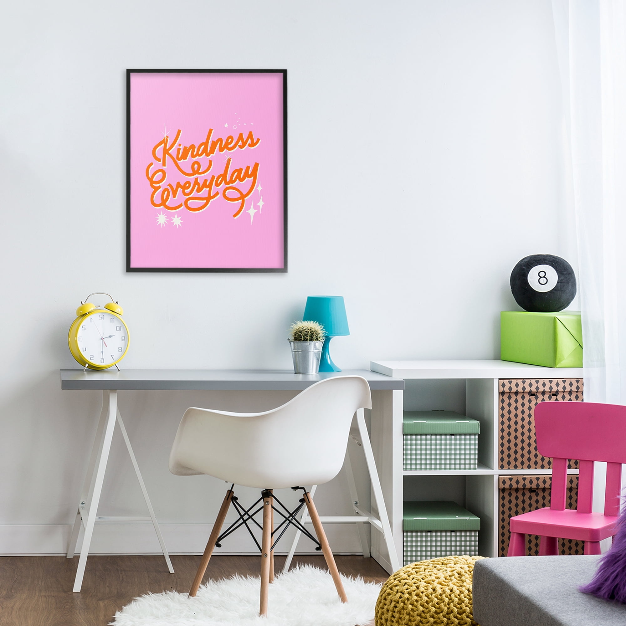 Stupell Industries Cursive Kindness Everyday Black Framed Giclee Art, design by Indira Prieto | IndySign