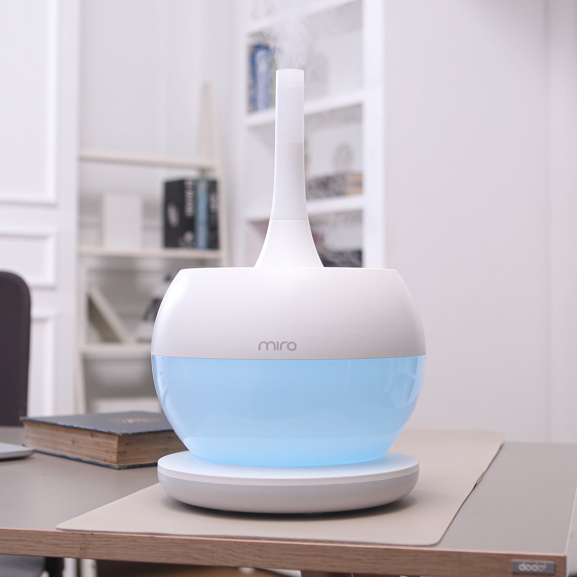 MIRO-NR08M Cream White Completely Washable Modular Sanitary Humidifier, Large Room, Easy to Clean, Easy to Use - Premium Cool-Mist Humidifier. Touch Control Colorful LEDs, Powerful humidification